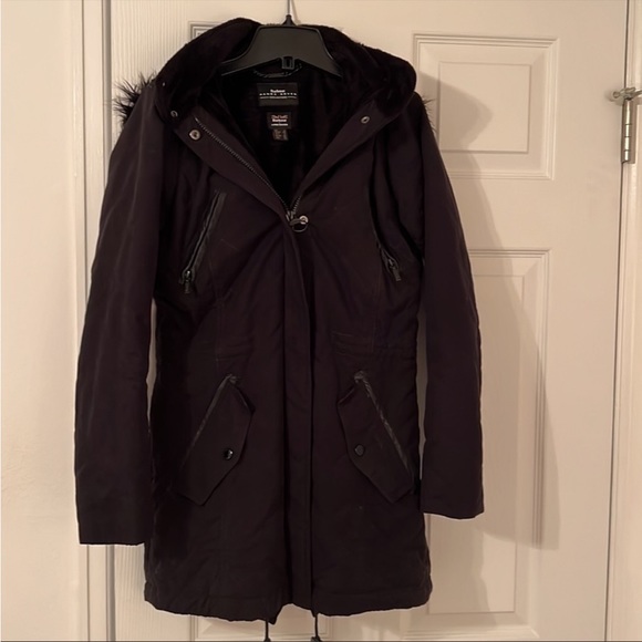 Barbour Black Land Rover Terrain Quilted Parka Size 4 - Picture 3 of 16